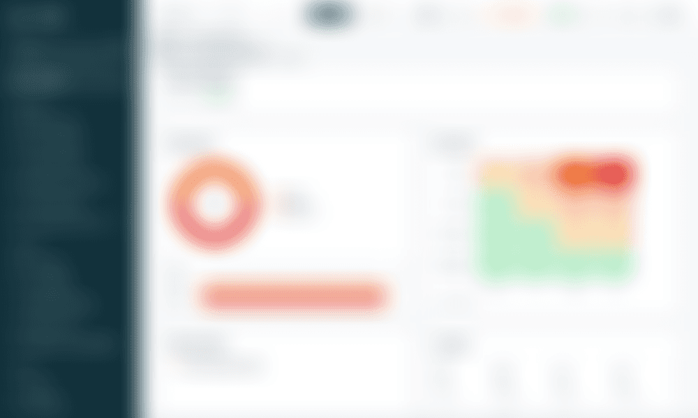 Review and sign-off panel with risk posture and matrix (blurred preview)
